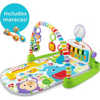 Buy now Fisher-Price Baby Playmat Deluxe Kick & Play Piano Gym for Learning & 2 Maracas Soft Rattles for Newborn to Toddler Play Ages 0+ Months at indiglob india