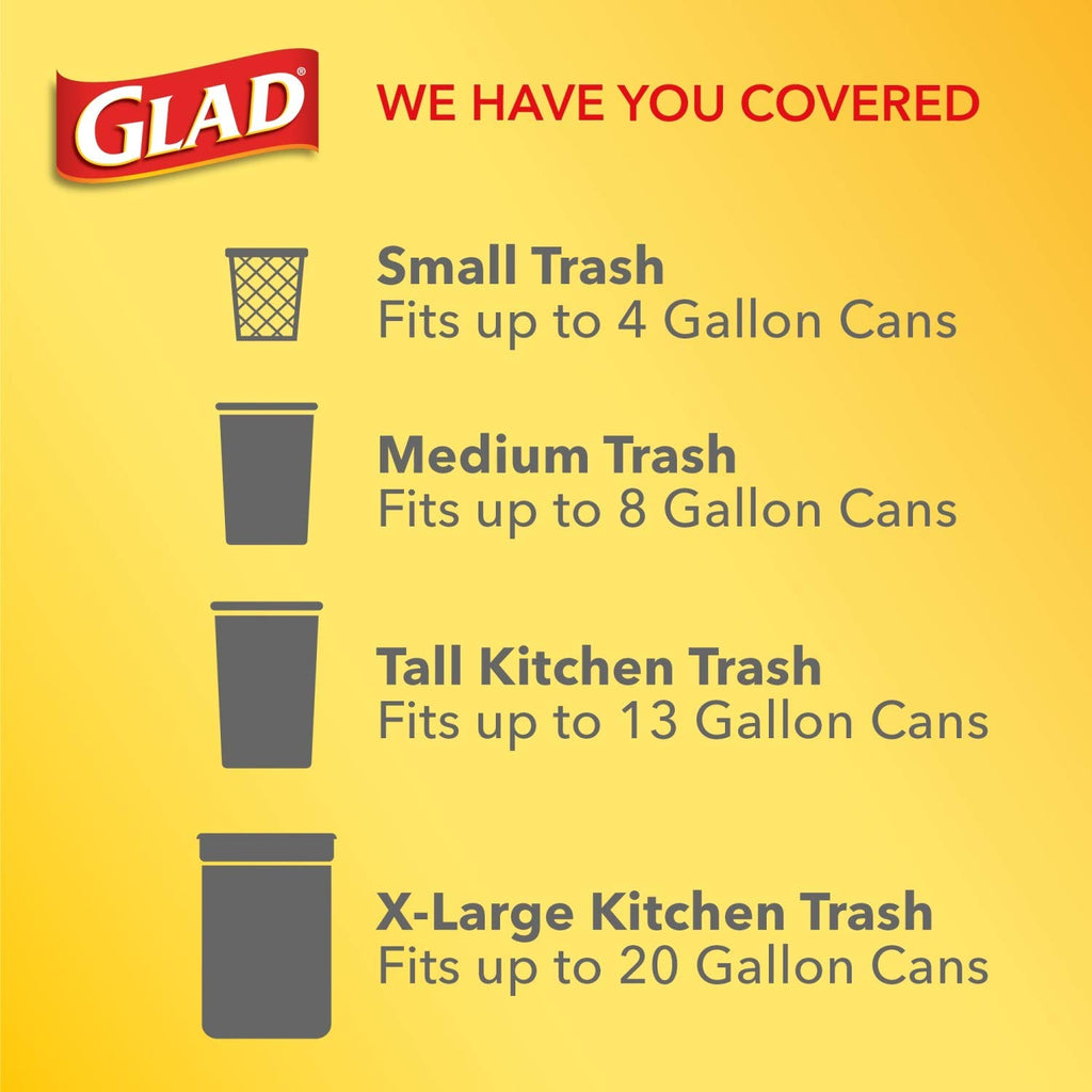 Glad Small Trash Bags - 4 Gallon - 30 Count (Pack of 6)