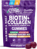 Biotin Gummies for Hair Growth, Hair Vitamins for Women with Collagen Keratin Zinc Saw Palmetto Horsetail Astaxanthin Pumpkin Seed MSM Grape Seed Iron Vitamins A D E, GrowVana by Clean Nutra 90 Count