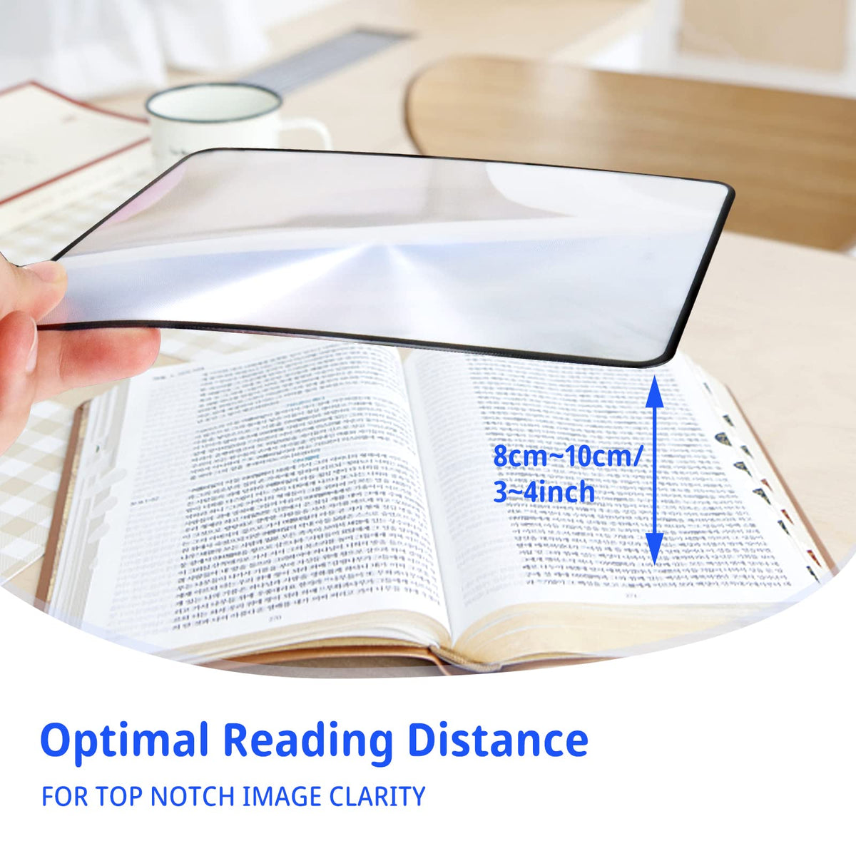 4Pcs Page Magnifying Sheet 3X Lightweight Optical Plastic Fresnel Lens Bookmark Flat Magnifier for the Elderly and People with Low Vision Reading Small Prints, Maps and Books