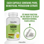NaturalSlim Kadsorb Potassium Citrate Gluconate 99 mg, 400 Capsules 1 Pack | Supports Electrolyte Balance and Normal pH, Absorbable Potassium Supplements with Essential Minerals, Non GMO