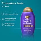 Buy now OGX Thick & Full + Biotin & Collagen Volumizing Shampoo, Nutrient-Infused Hair Shampoo with Vitamin B7 Biotin Gives Hair Volume & Body for 72+ Hours, Sulfate-Free Surfactants, 13 fl. oz at indiglob india