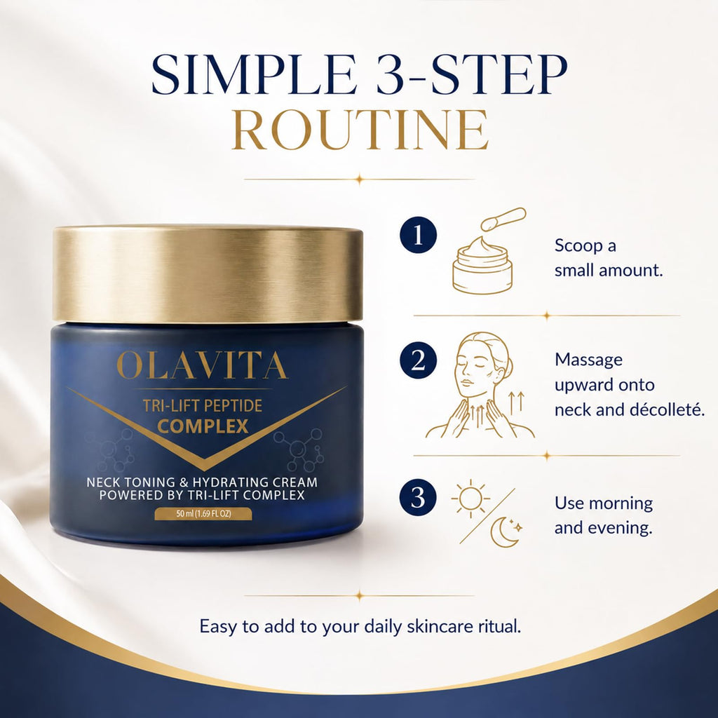 OLAVITA Tri-lift Peptide Complex Cream, Tri-lift Peptide Cream for Wrinkle Anti Aging,Neck Firming Moisturizer for Skin Smoother and More Refined