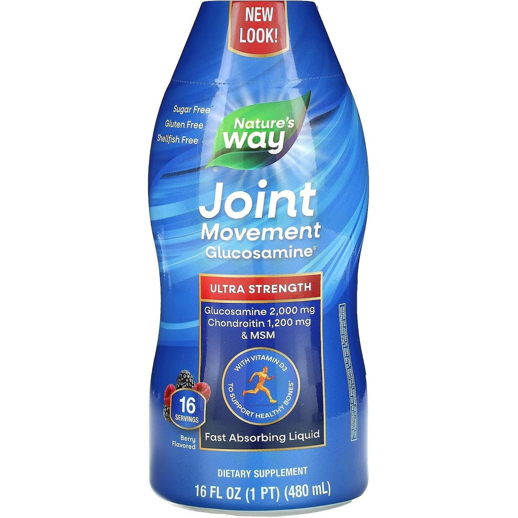 Buy now Nature's Way Joint Movement Glucosamine Fast Absorbing Liquid, Ultra Strength, Supports Healthy Bones*, Liquid Glucosamine Chondroitin, MSM with Vitamin D3, Berry Flavored, 16 Fl Oz at indiglob india