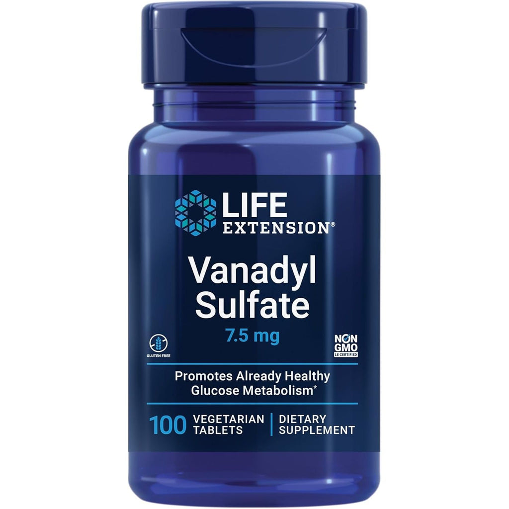 Buy now Life Extension Vanadyl Sulfate, Trace Mineral, Vanadium, Healthy glycemic Balance, Healthy Metabolism, Hormone Function, Gluten-Free, Non-GMO, Vegetarian â€“ 100 Tablets at indiglob india