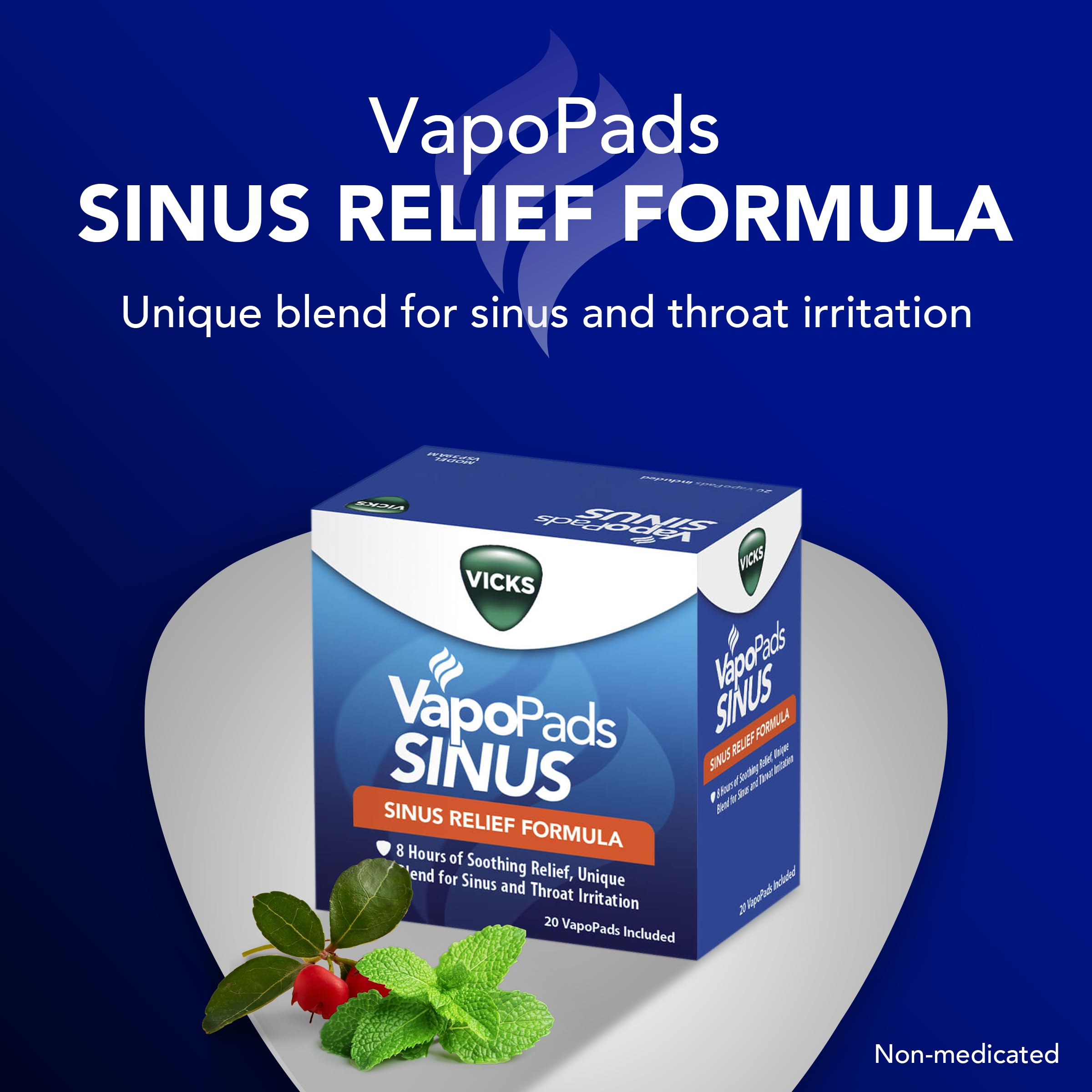 Buy now Vicks VapoPads Sinus Relief Formula - Vapor Pads Refill for Vicks Humidifiers and Steam Inhalers, Scent Pads for Sinus Congestion and Throat Irritation, 20-Pack, Box Color May Vary at indiglob india