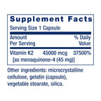 Life Extension Mega Vitamin K2, 45 mg, 30 Capsules | High Potency for Strong Bones, Clinically Studied Dosage, Promotes Healthy Bone Density, Gluten-Free & Non-GMO
