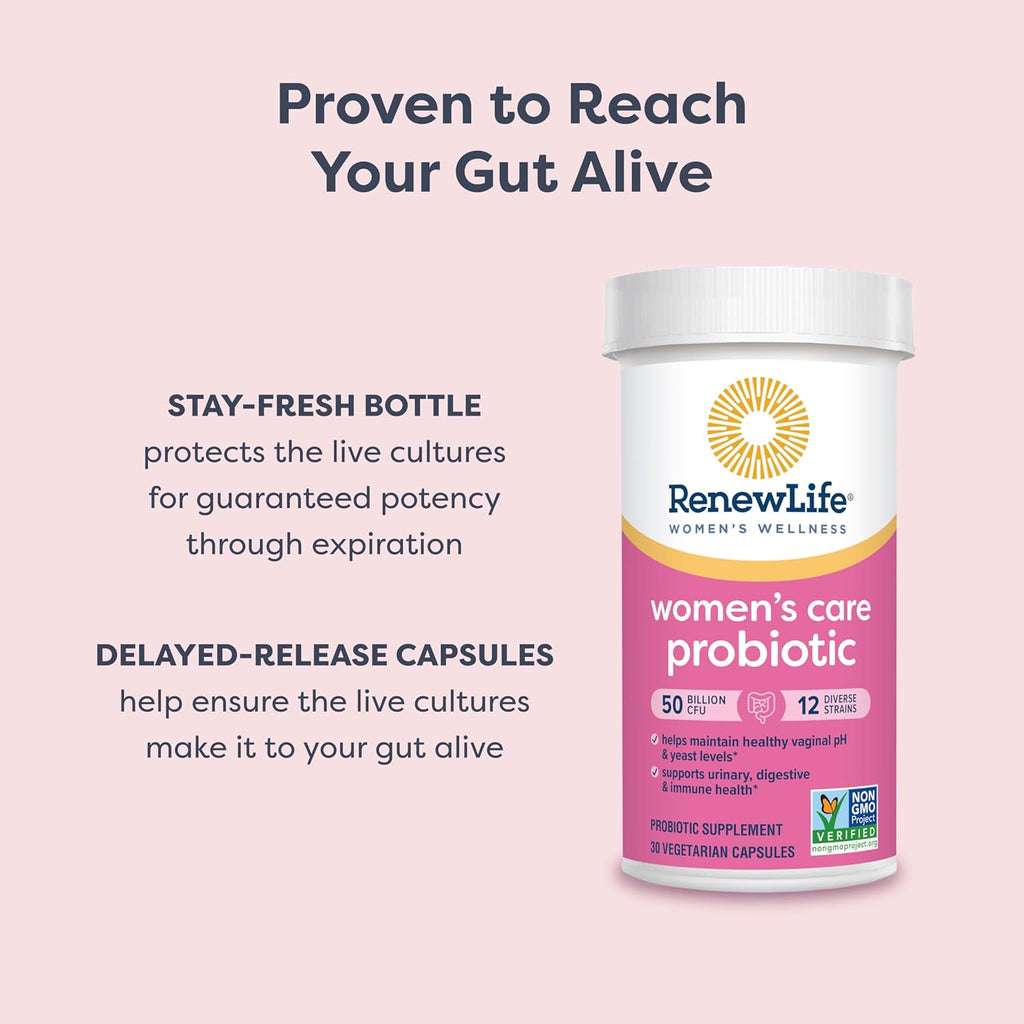 Buy now Renew Life Women's Probiotic Capsules, 50 Billion CFU Guaranteed, Supports pH Balance, Vaginal, Urinary, Digestive and Immune Health(2), L. Rhamnosus GG, Dairy, Soy and Gluten-Free, 30 Count at indiglob india