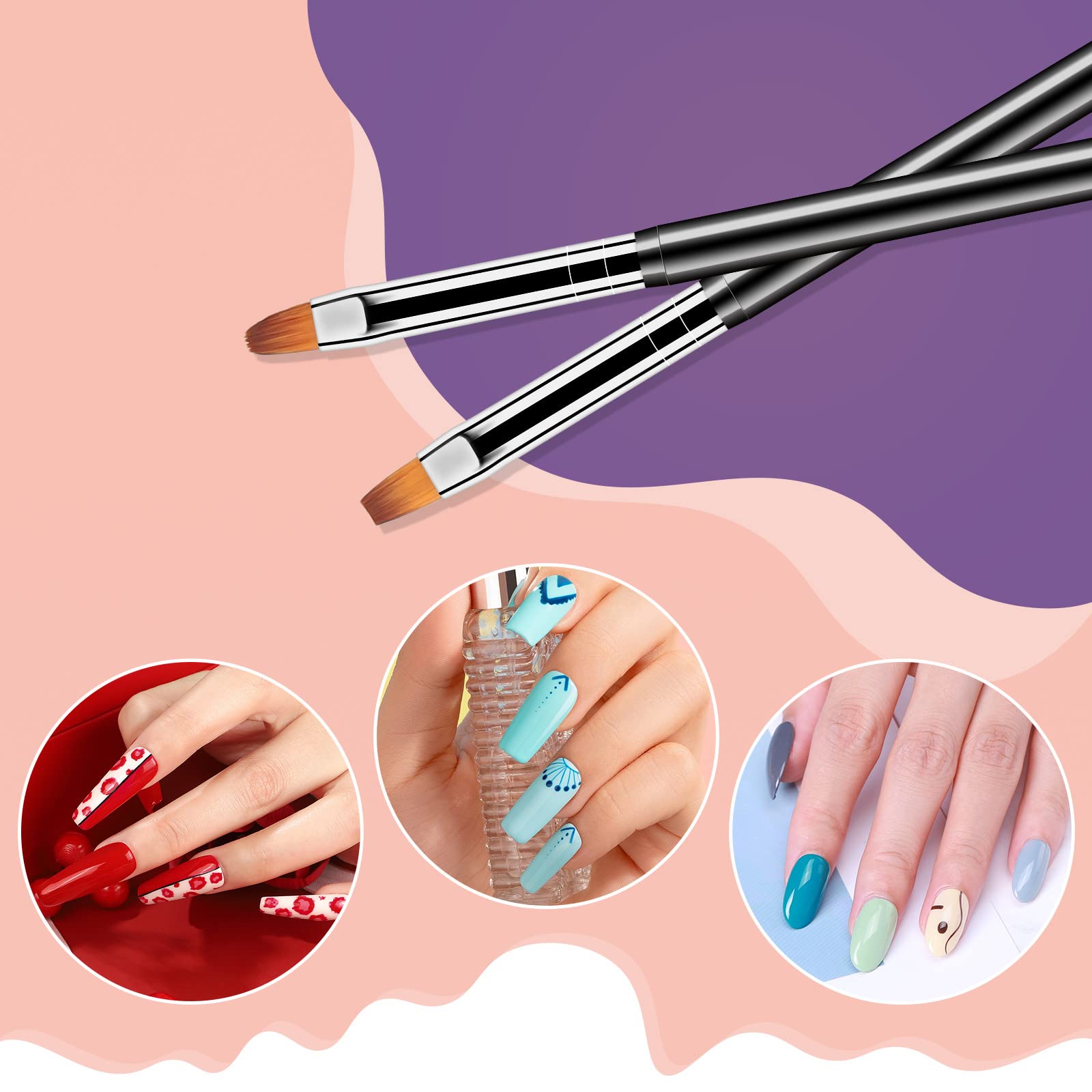 Nail Art Dotting Tools 6PCS Double-ended Brushes Kit Gel Polish | Liner Brushes Design Pen For Nail Drawing And Nail Paint Brushes Small Detail Brushes