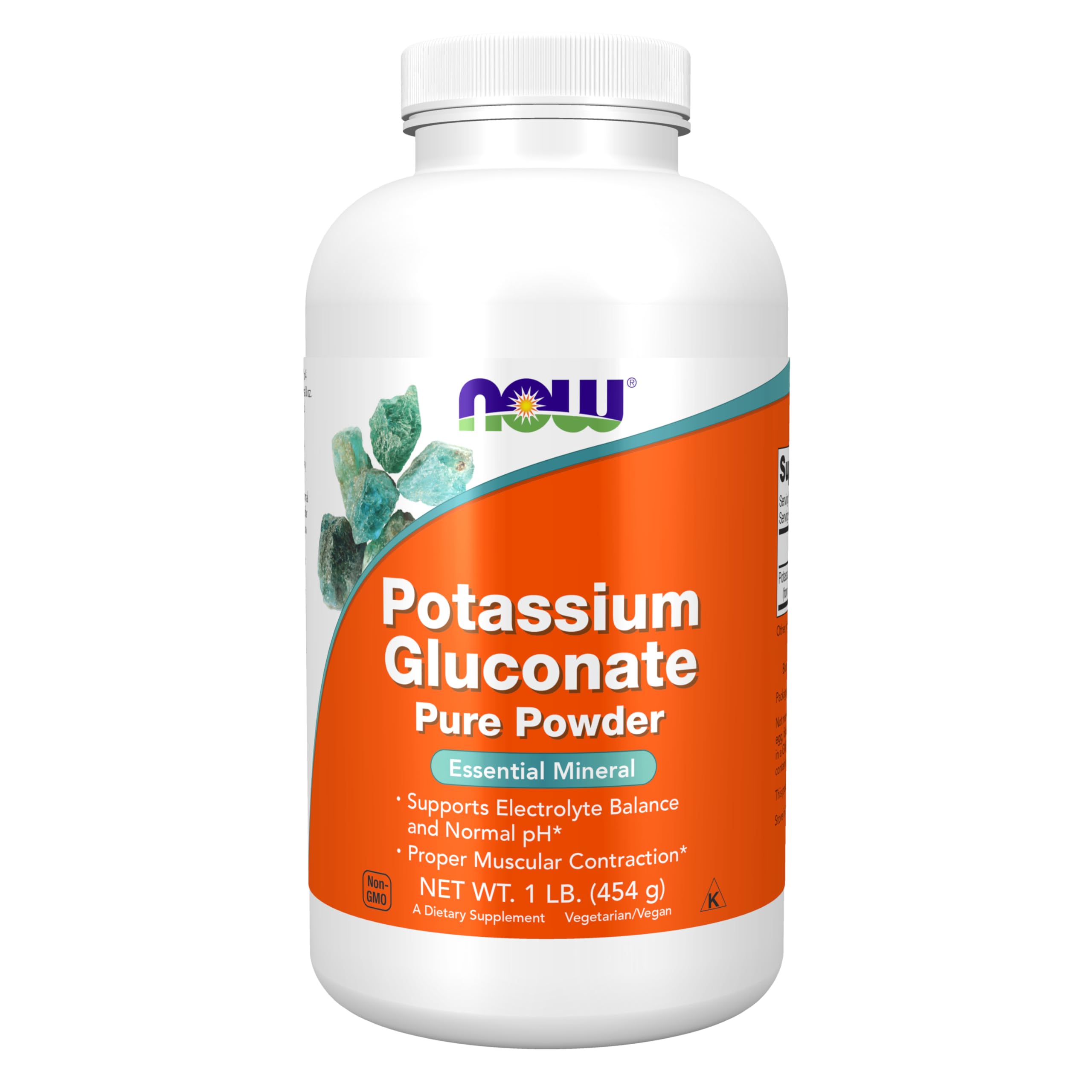 Buy now NOW Foods Supplements, Potassium Gluconate Pure Powder 175 mg, Essential Mineral*, 1-Pound at indiglob india