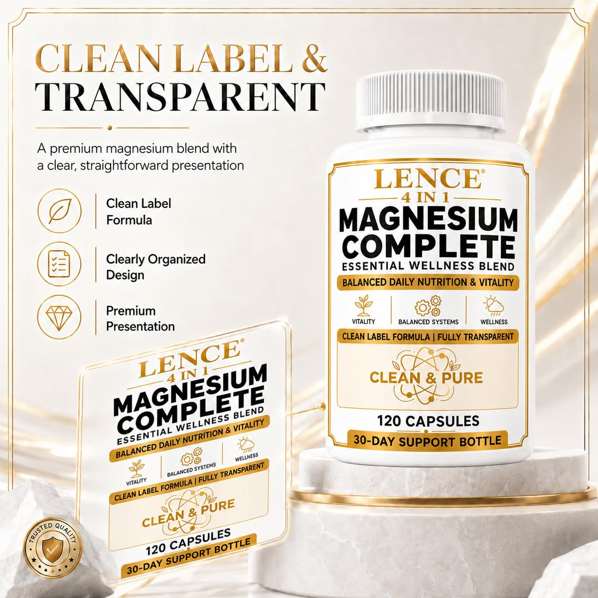 4-in-1 Magnesium Complete, 4-in-1 Formula Magnesium, 120 caps
