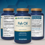 Nature's Wonder Fish Oil 1100mg Omega-3 Fatty Acids EPA & DHA,120 Softgels | Whole Body Support Joint, Heart, Immune, Eye & Brain Health for Women & Men, Rigorously Tested, Gluten-Free, 120 Day Supply