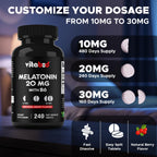 Vitabod Melatonin 20 mg Fast Dissolve Tablets with Vitamin B6, 240 Ct | Natural Berry Flavor, Sleep Support*, Non-GMO, Gluten Free, Made in USA