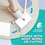 EASY TAP MOP Hands-Free Flat Floor Sweeper Mop - Compatible with Most Pads