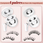 Higu clace Magnetic Eyelashes 4Pairs Magnetic Lashes with Applicator(E)