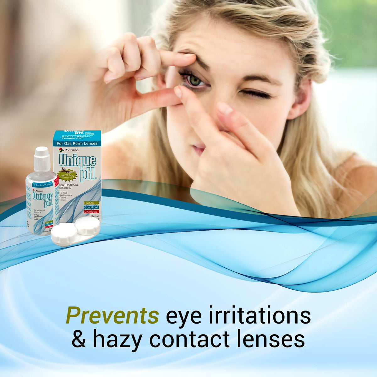 Menicon Unique pH Travel Pack Multipurpose Contact Solution for RGP Lens, 2.5 fl oz