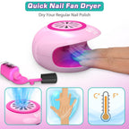 Amagoing Nail Polish Set for Girls Ages 7-12, Kids Nail Art Studio Kit, Non Toxic Quick Dry Nail Polish, Nail Dryer, Storage Desk, Glitter, Cool Girls Stuff, Birthday Gifts Ideas 8 9 10 11 Years Old