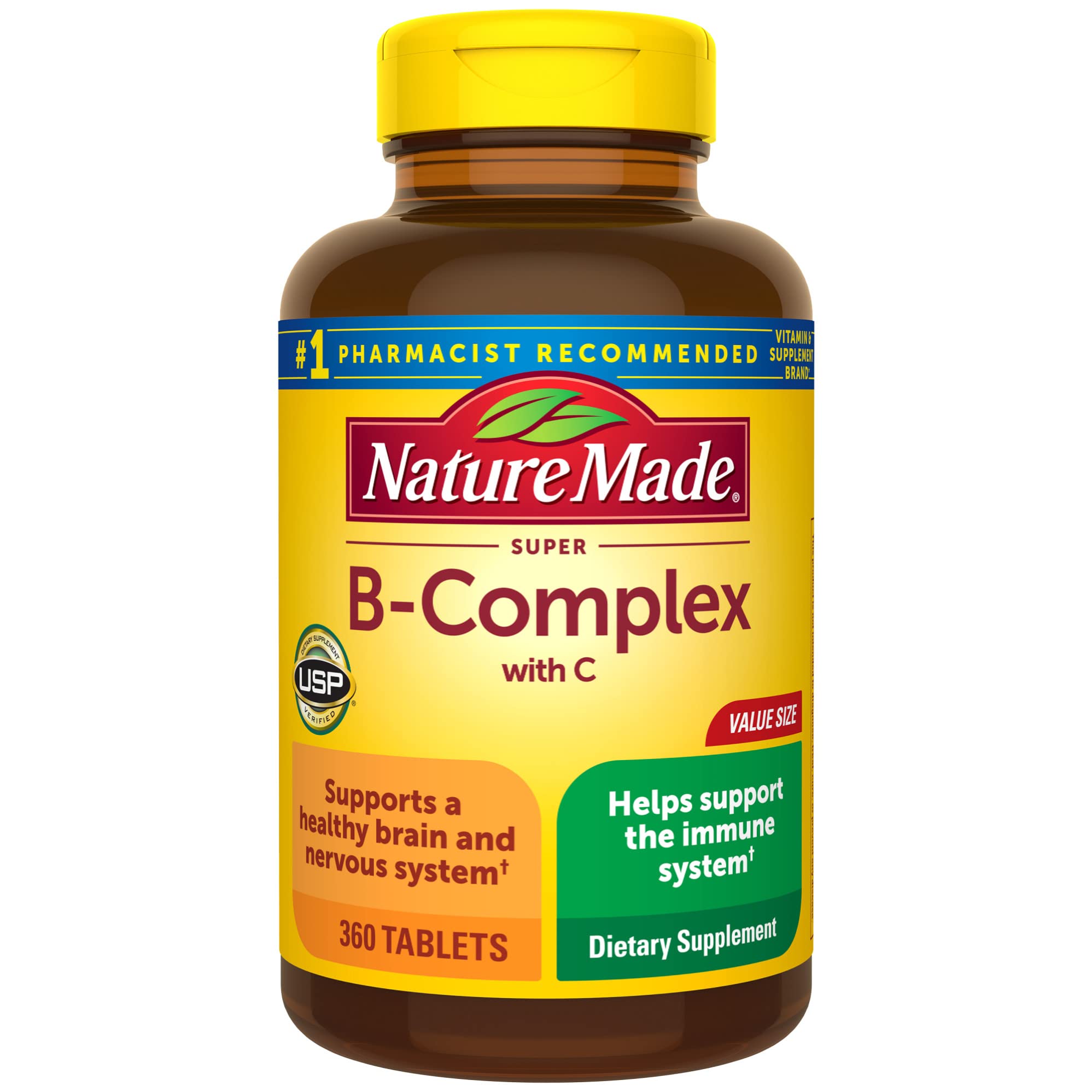Buy now Nature Made Super B Complex with Vitamin C and Folic Acid, Dietary Supplement for Immune Support, 140 Tablets, 140 Day Supply at indiglob india