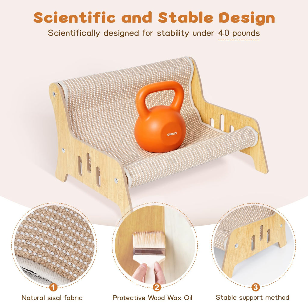 Large Sisal Cat Scratcher Couch for Indoor Cats, Scratching Board Furniture