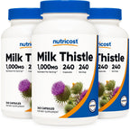 Nutricost Milk Thistle Extract 240 Capsules, 240 Servings, Gluten Free | Vegan, GMO-Free