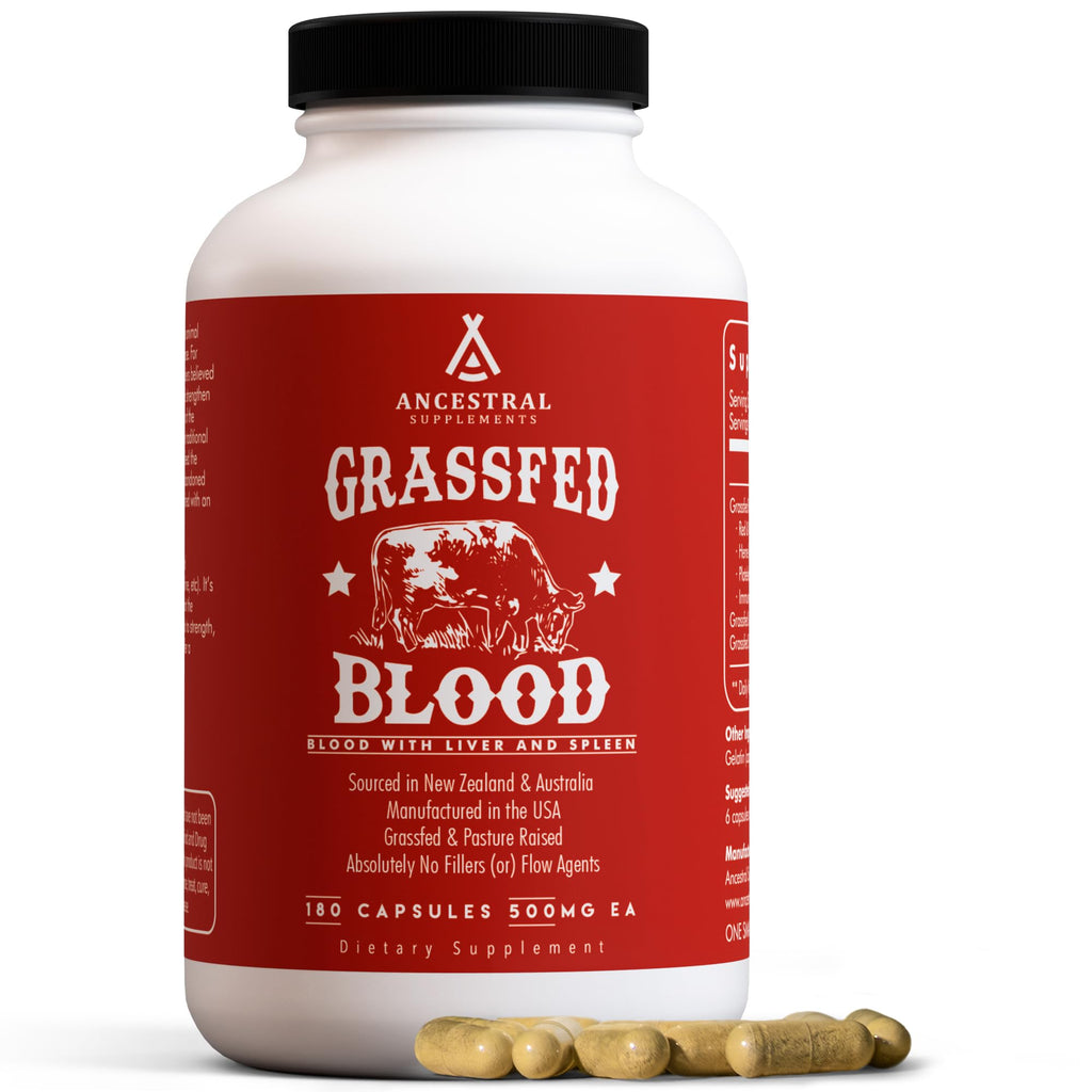 Ancestral Supplements Blood Health Supplement, Organ Formula, 500mg, 180 Ct