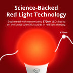 Revive - 670nm Red Light Bulb by Gamma - Sleep Therapy - Melatonin Promoting Natural Sleep Aid