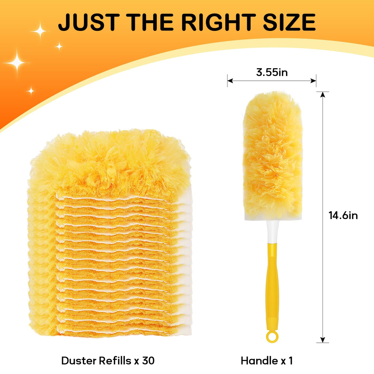 SetSail Heavy Duty Duster Refills for Swiffer Duster with 1 Handle，30 Count