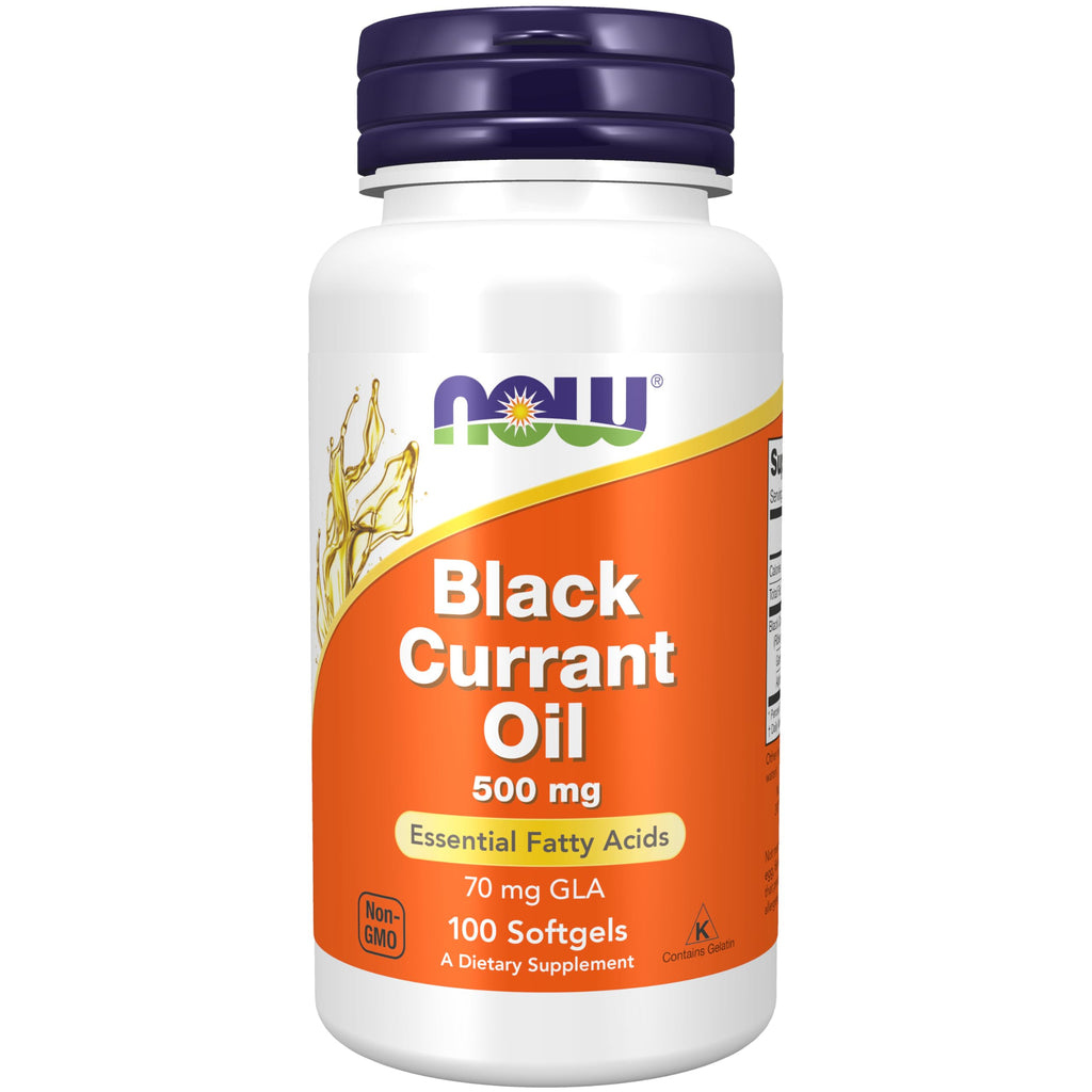 Buy now NOW Foods Supplements, Black Currant Oil 500 mg with 70mg of GLA (Gamma-Linolenic Acid), 100 Softgels at indiglob india