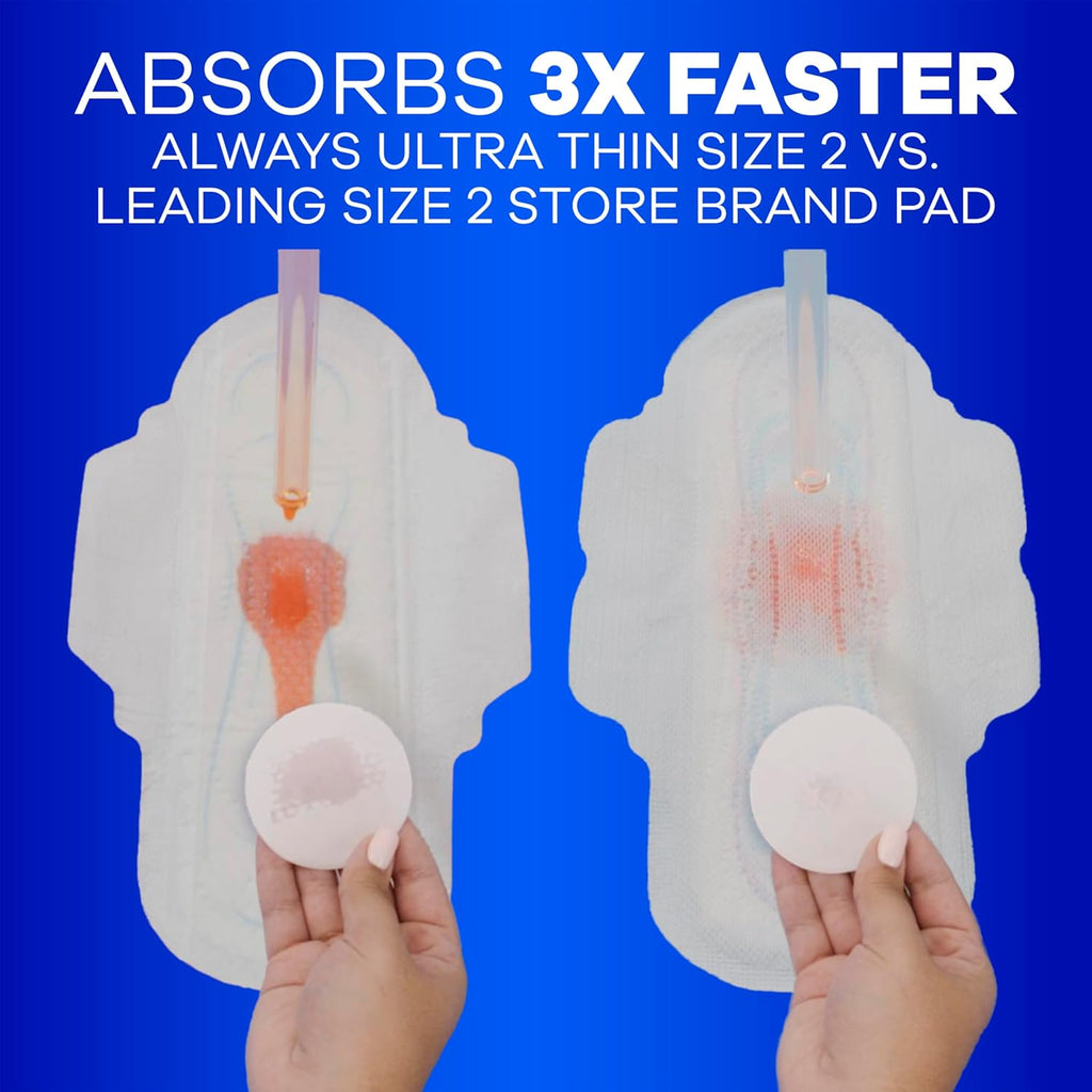 Buy now Always Ultra Thin Pads without Wings, Size 1, Regular, 132 Count (3 Packs of 44) at indiglob india