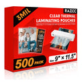RAZCC Laminating Sheets, 500 Pack Clear Thermal Laminating Plastic Paper Laminator Sheets, 9 x 11.5-Inch, 3mil, Ideal Office or School Supplies