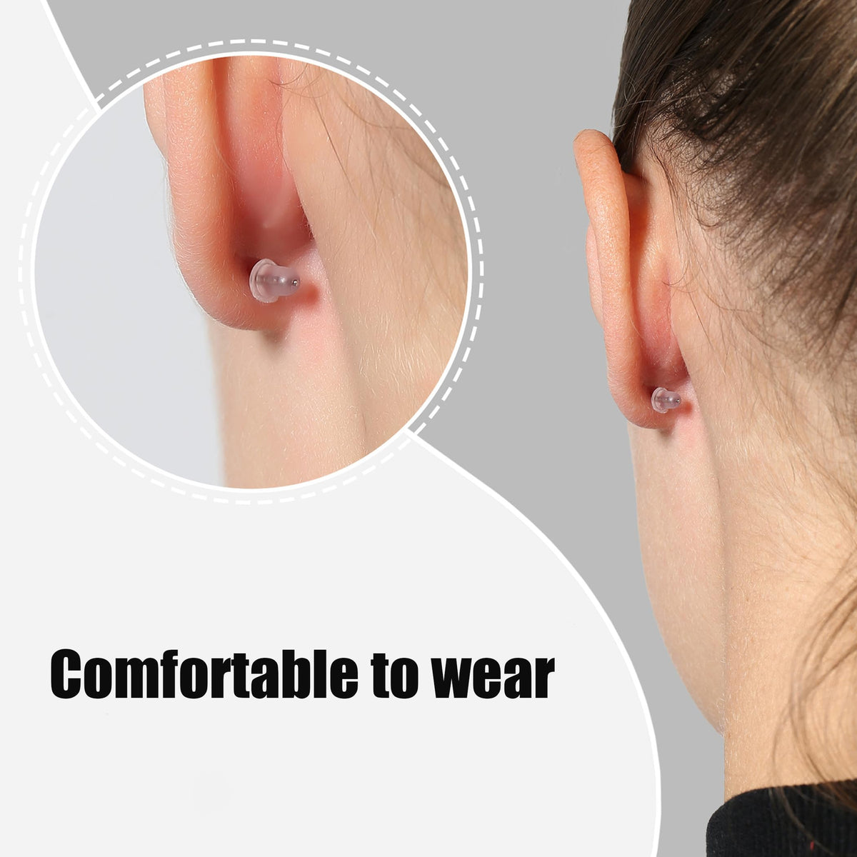 Silicone Earring Backs, 200 Pcs Soft Clear Hypoallergenic Replacement Stoppers for Stud Post, Hoop, Fishhook Earrings