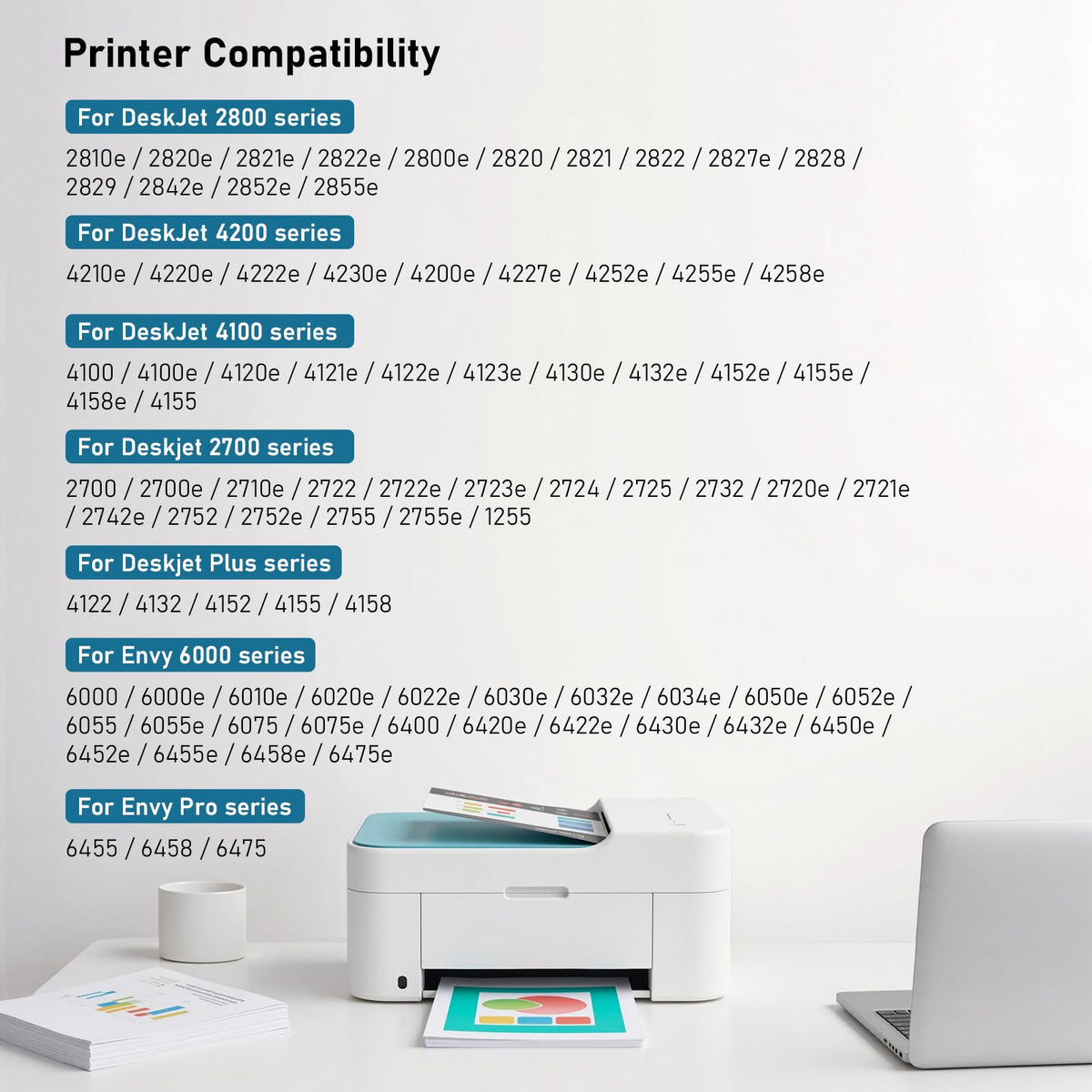 LinkDocs 67xl Ink Cartridges Combo Pack Remanufactured Replacement for HP Ink 67 Work with HP DeskJet 2855e 2800e 2755e Envy 6055e Pro 6400 6455 DeskJet 2732 2752 Printers (2-Pack Black&Tri-Color)