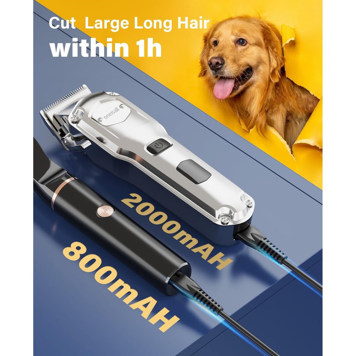 oneisall Dog Clippers Grooming Kit for Thick Coats & Heavy Duty