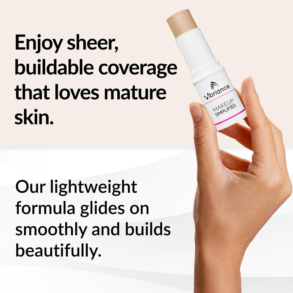 Vibriance Complexion Sticks, Foundation for Mature Skin - Natural Beige | Sheer, Buildable Coverage Face Makeup Foundation for Older Women - 3-in-1 Base, Contour, Concealer