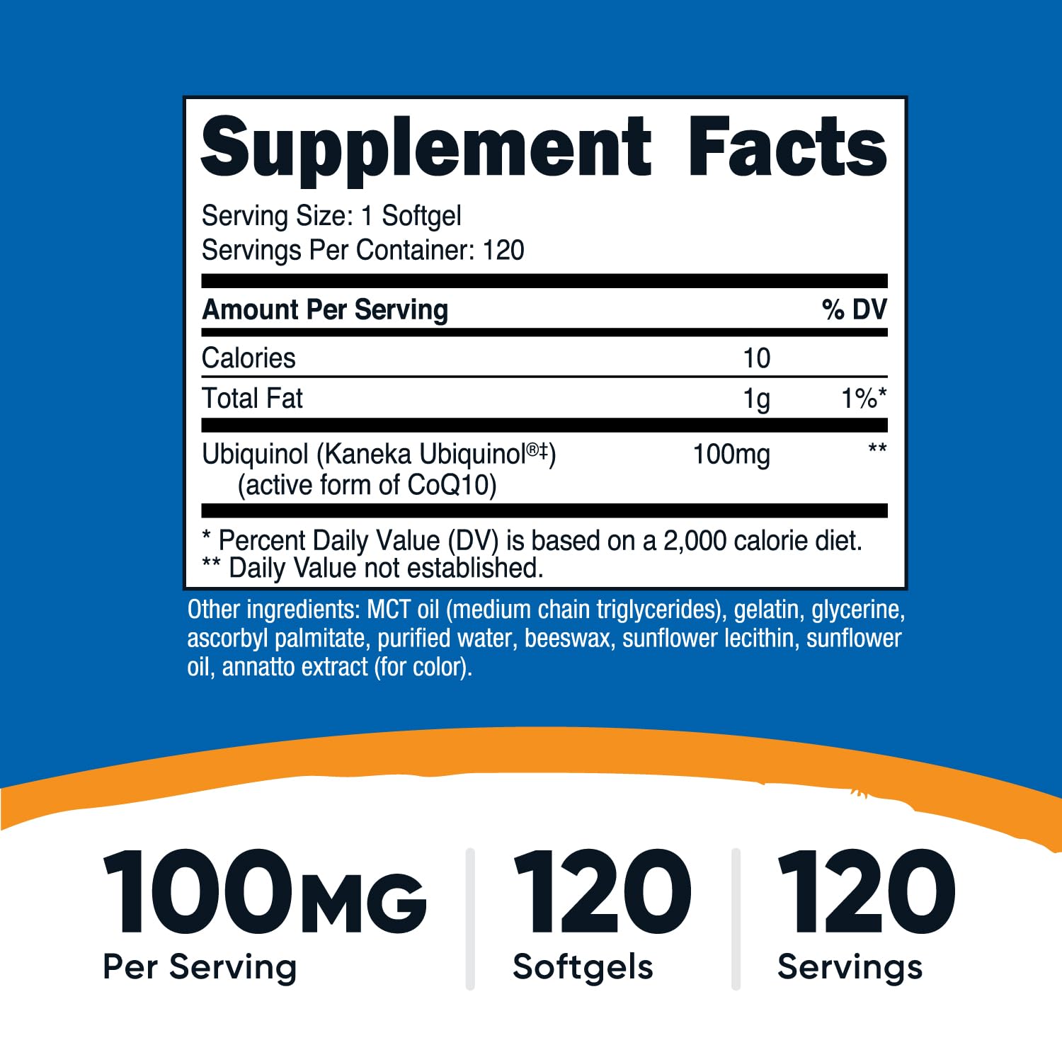 Nutricost Ubiquinol Softgels (100mg Per Serving) 120 Softgels, Gluten Free | Superior Absorption Antioxidant, Active Form of CoQ10, GMO-Free