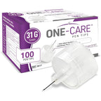 ONE-CARE Pen Tips, 31G x 5mm, Ultra-Fine, Twist-On Design, 100 Count