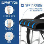 Everlasting Comfort Ventilated Wheelchair Cushions for Pressure Relief - Gel Memory Foam Wheel Chair Seat Cushion Pad for Seniors and Adults & Pain Relief - Soft Non-Slip Cover - Office Accessories