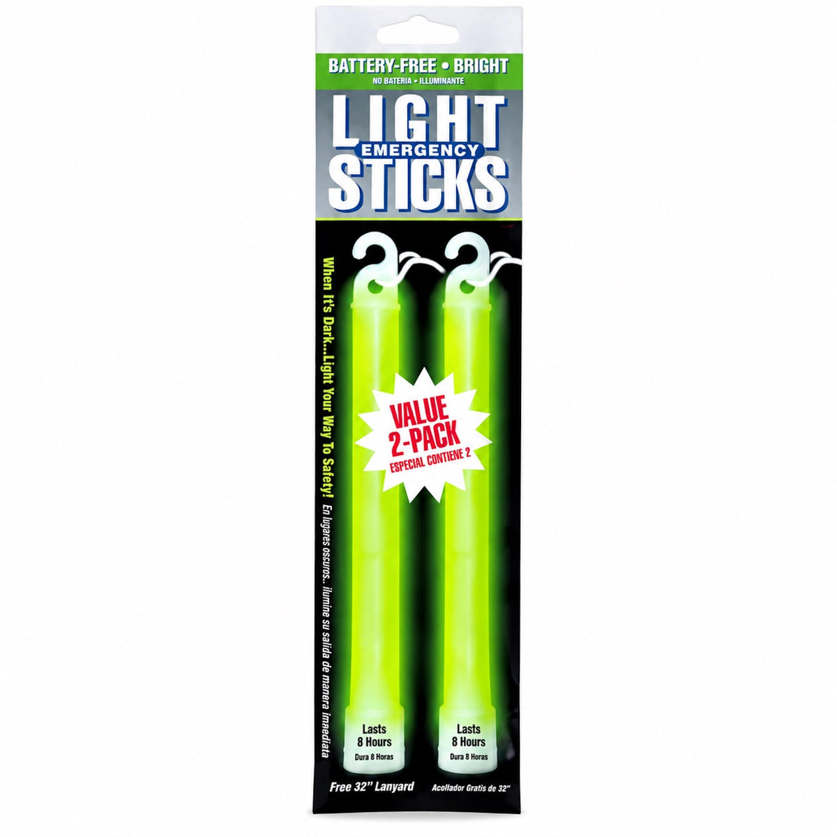 Ready America 27217 8-Hour Emergency Lightsticks, Green (2 Pack)