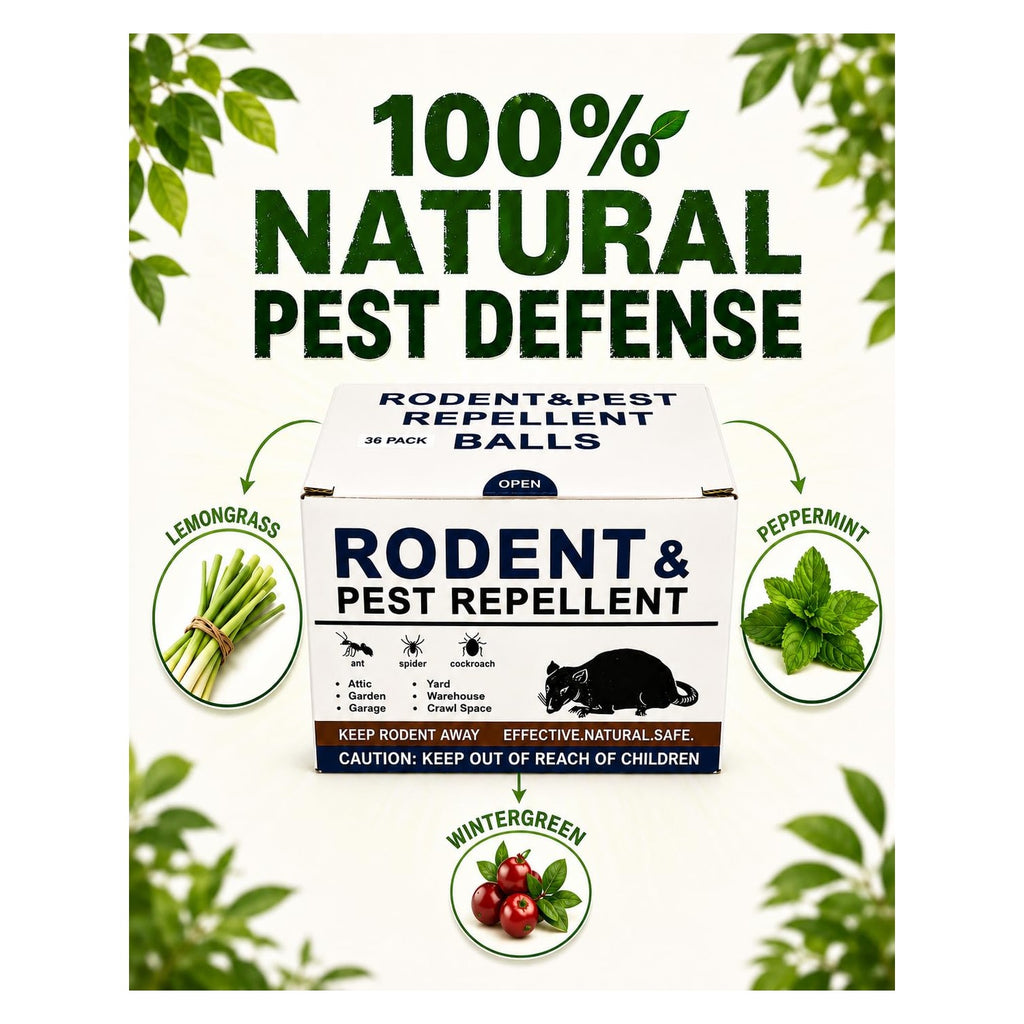 Rodent Repellent 36 Pack, Natural Mouse Repellent Ball Peppermint, Mice Repellent for Indoor & Outdoor, Long-Lasting Rodent Repellent Pouches for Patio/Home/Garage/Garden - Pets Safe