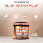 Clean Nutra Organic Maca Root Capsules for Women + Ashwagandha Slippery Elm Tongkat Ali Rhodiola Rosea Fenugreek Beet Root Sea Moss Ginseng Black Yellow Red Maca Powder Supplement 90 Pills