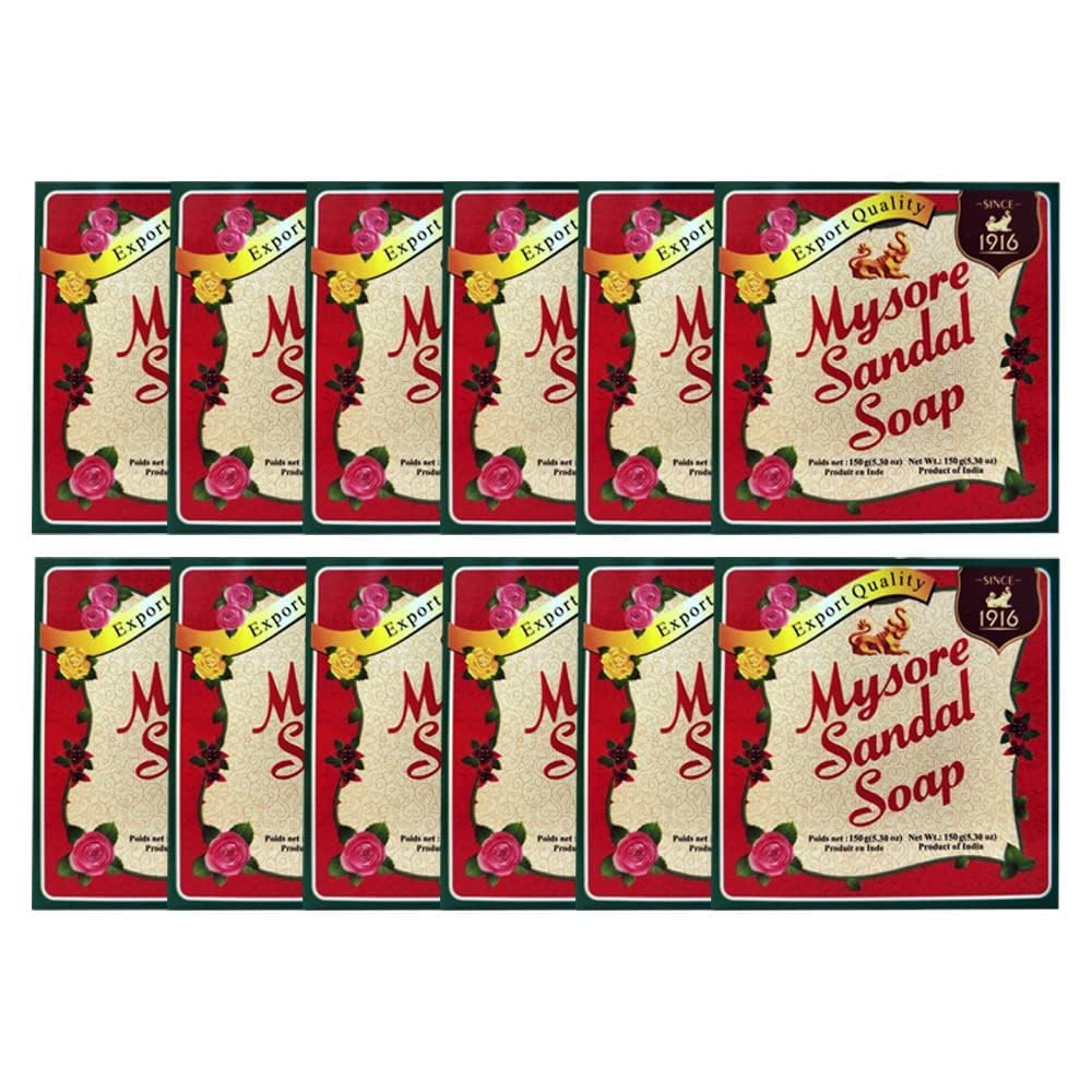 Buy now Mysore Sandal Soap, 150 grams Units 5.29 Ounce (Pack of 12) 5.25 Ounce (Pack of 12) Sandalwood at indiglob india