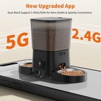 HoneyGuaridan Automatic Cat Feeder for 2 Cats,2.4G/5G WiFi APP Control