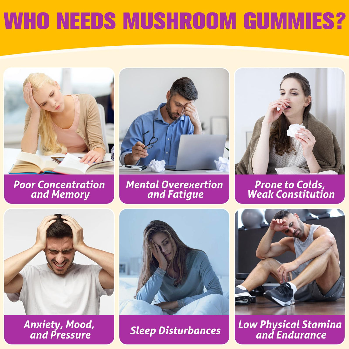 Mushroom Gummies 4000mg, Brain Supplements for Memory and Focus, 26x Mushroom Supplement with Ashwagandha & Lion's Mane, Milk Thistle, Green Tea - Focus, Clarity, Immunity, Liver | 180 Count