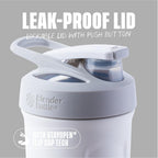 BlenderBottle Sport Flip Stainless Steel Shaker Bottle 24 oz White