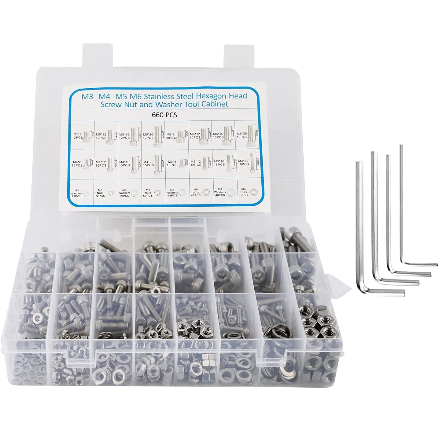 Buy now AETTLM6 M5 M4 M3 Nuts and Bolts Assortment Kit (660PCS) at indiglob india