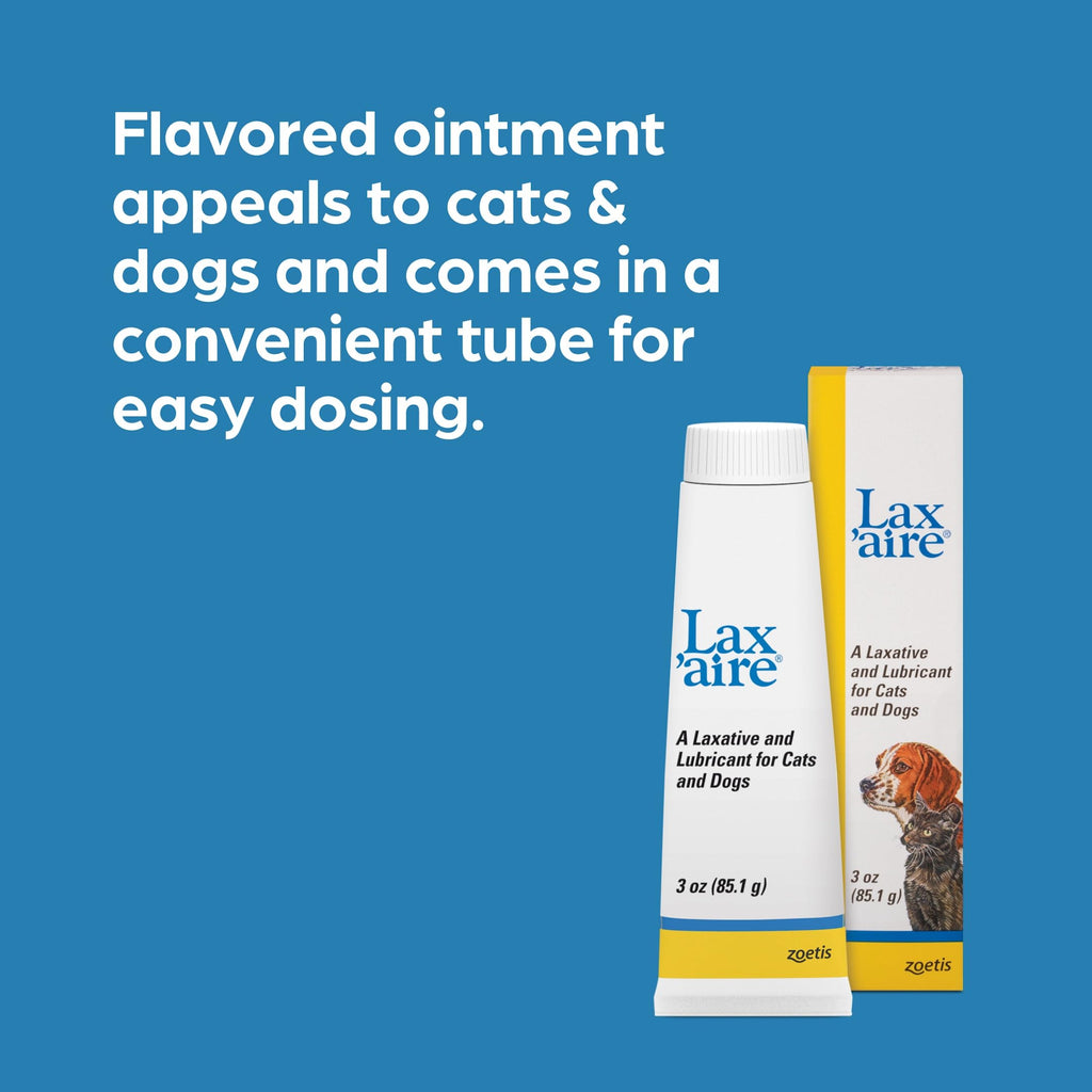 Lax'aire Laxative and Lubricant for Dogs and Cats, Gentle Constipation Relief and Hairball Remedy, 3 oz