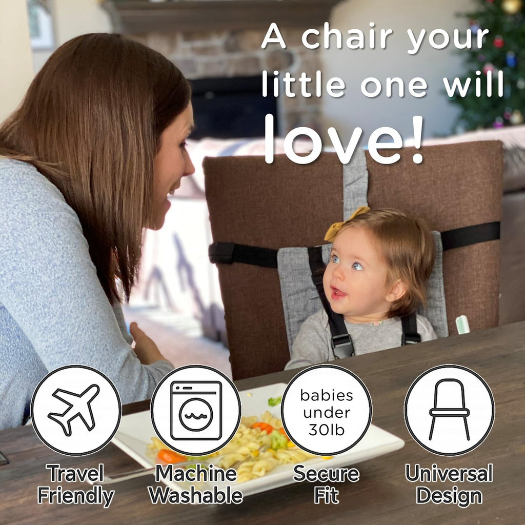 liuliuby Compact Travel High Chair | Portable High Chair for Baby | Baby Travel Essential Harness Seat | Must Haves for Vacations, Restaurants, Family Visits with Babies | Portable Highchair Seat