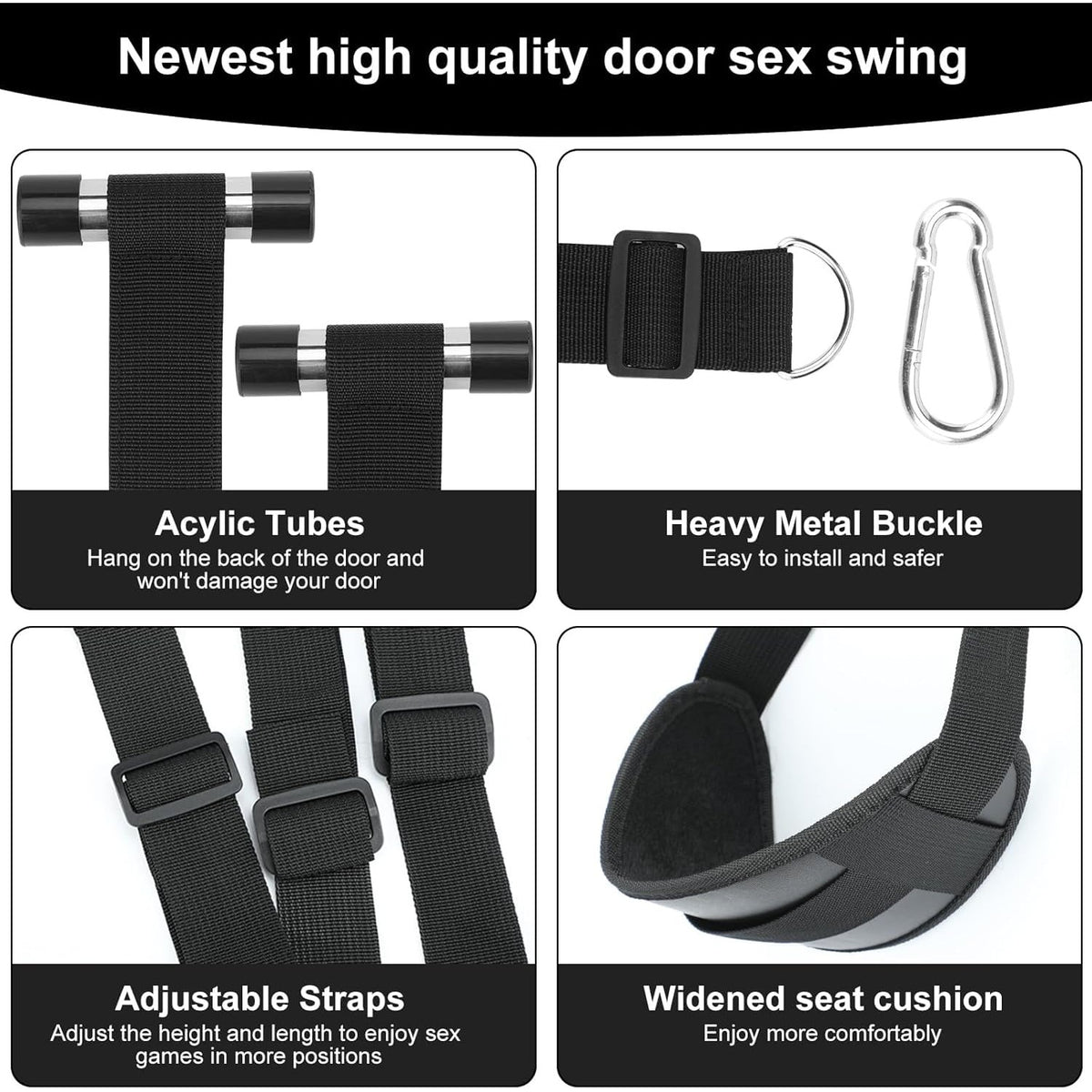 Sex Toys Sex Swing BDSM Bondage Slave Leather Soft Plush Sex Slings with Adjustable Straps, Hanging Door Handcuffs Leg Restraints Spreader Adult Toys for Couple