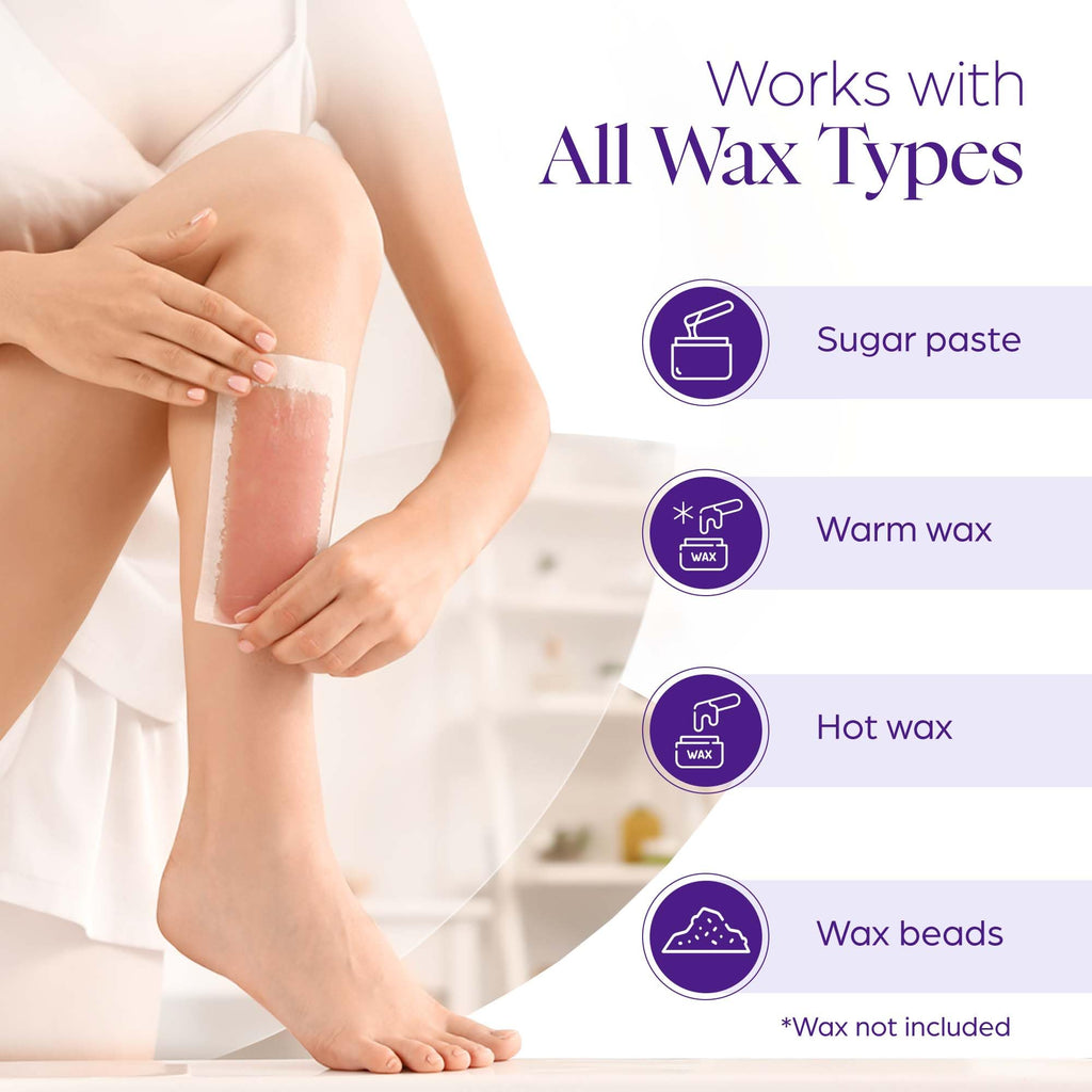 160 Wax Strips for Hair Removal – Extra-Large Non-Woven | For legs, arms, back and body · works with all soft waxes · salon and home use
