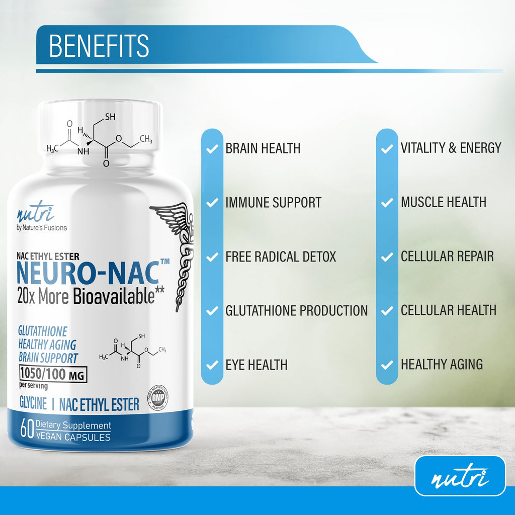 Nutri Neuro NAC N-Acetyl Cysteine Ethyl Ester 600mg - NACET - 60 Caps